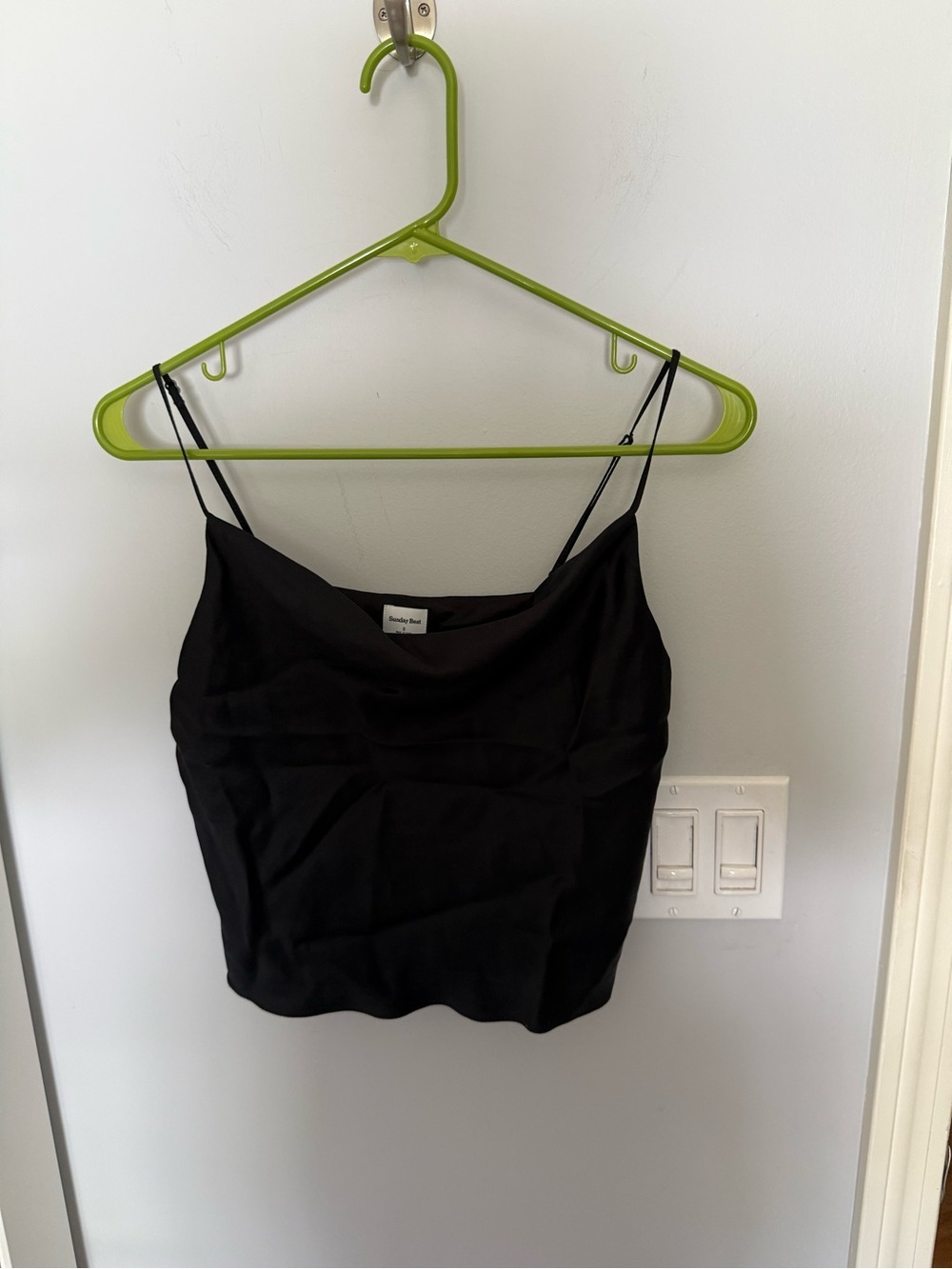 Sunday Best by Aritzia Black Satin Cami Tank – Size Small